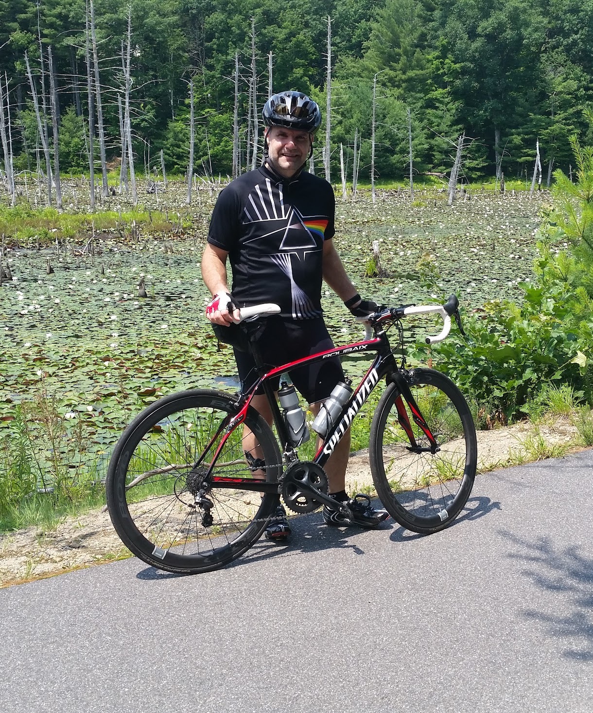 Cliff cycling by the water